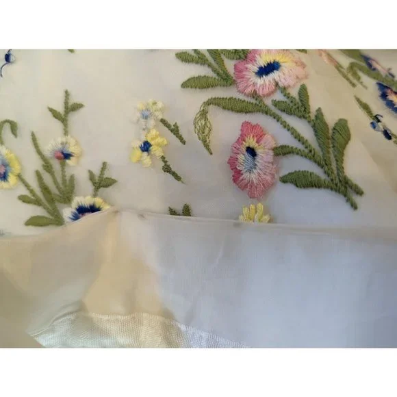 Vintage 60s Dress Lavender White Floral Fairycore Maxi Prom Juniors Size 3 - Picture 7 of 9